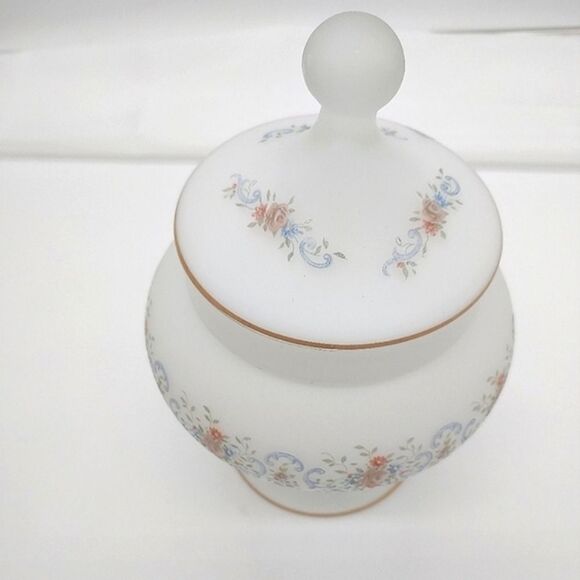 Vintage floral Italian glass jar - Picture 4 of 6